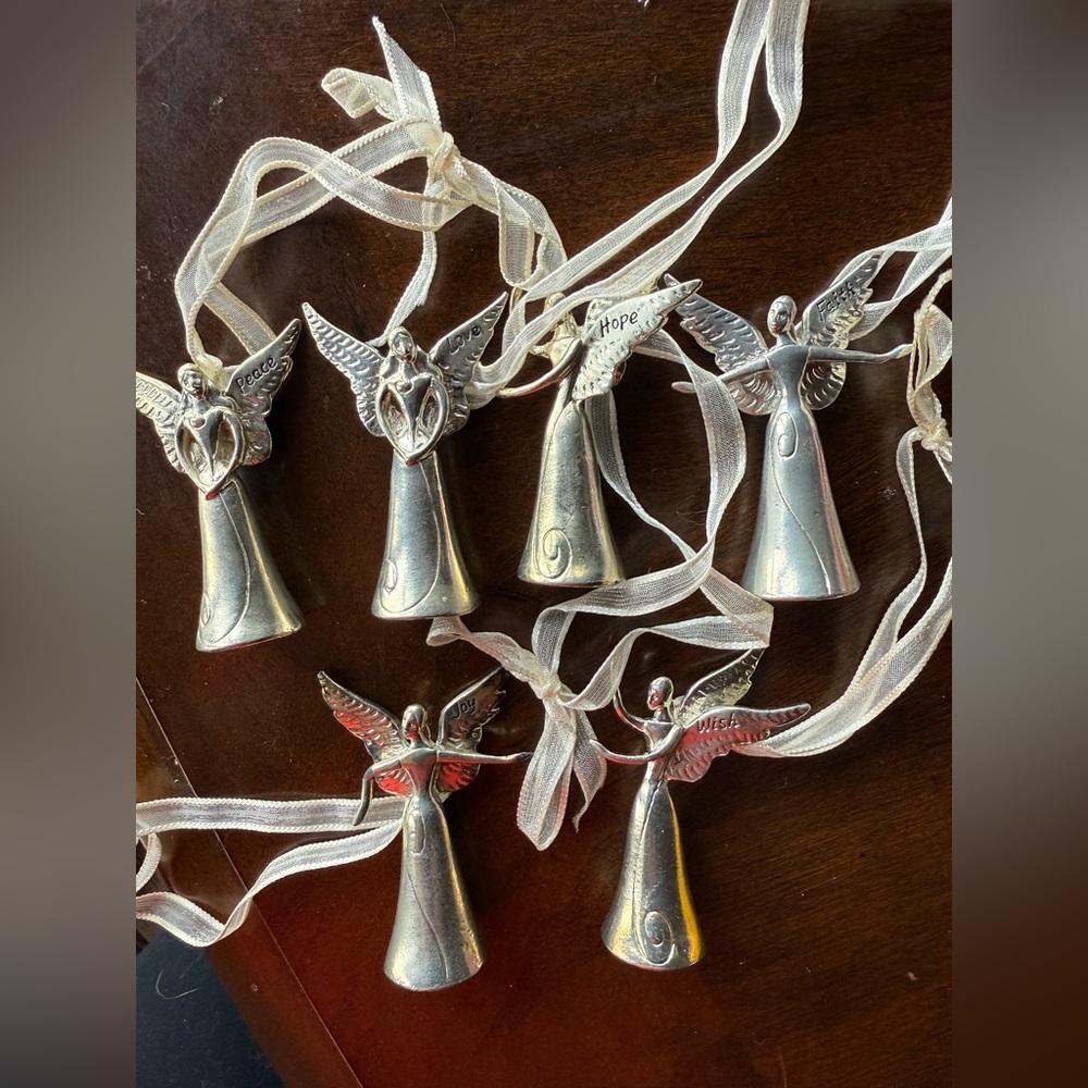 ANGELBELLS vintage set of 6 angle bells with engraving